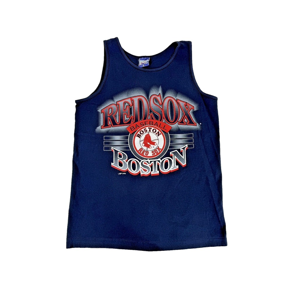 Vintage Single Stitch Boston Red-Sox MLB Tank-Top Large Navy Blue 1994